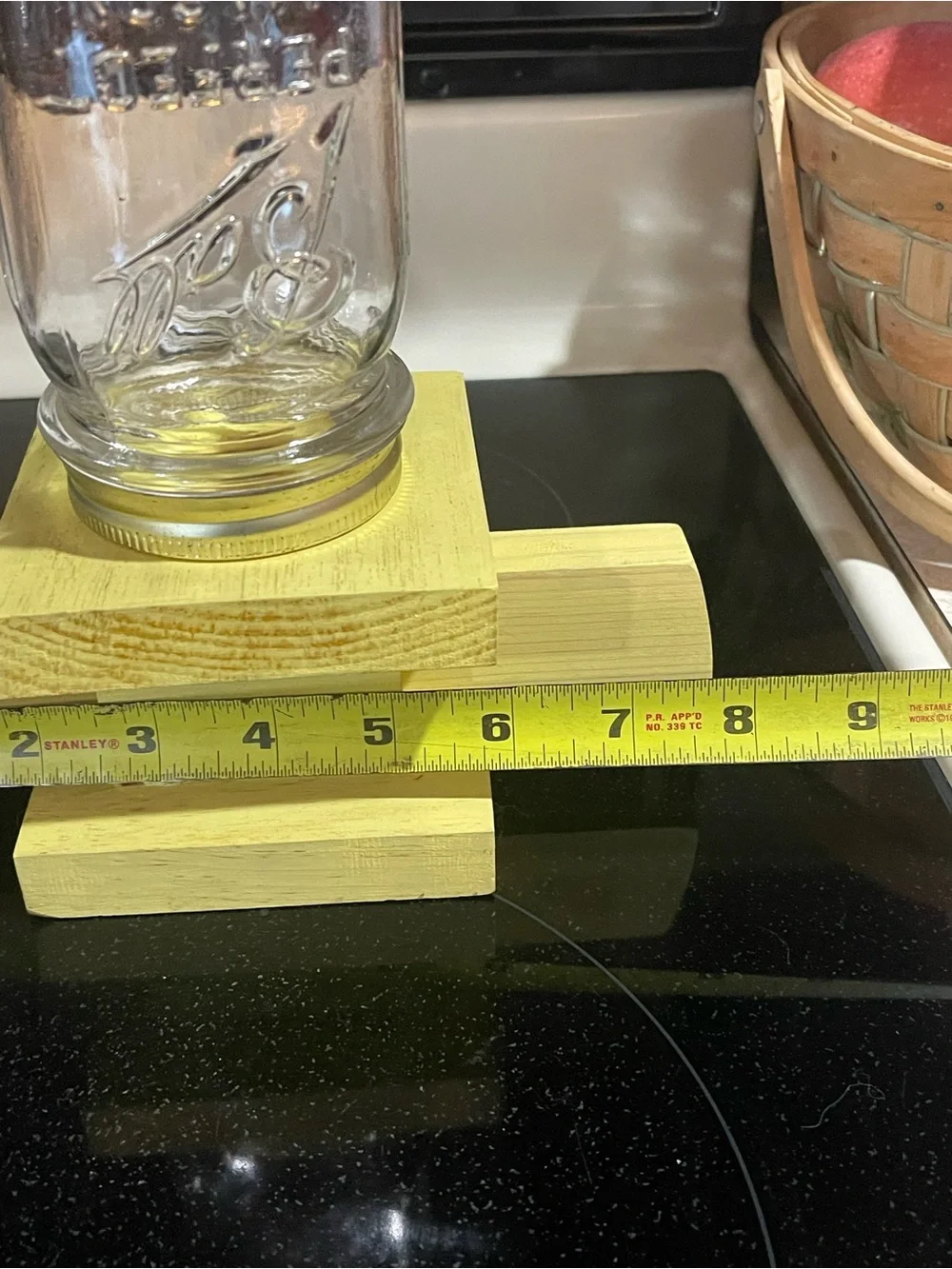 Handcrafted Wooden Candy Nut Dispenser Bill Brown Mason Jar Primitive